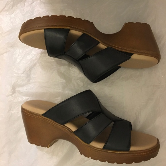NWT Easy Spirit Leather Sandals Heels - Picture 2 of 5
